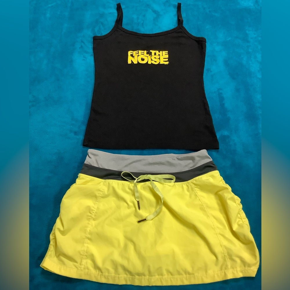 Kyodan ruched skort skirt California Basics cami 2 pc